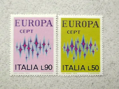 фото, Серія поштових марок Італія " Європа СЕРТ " 1972 рік **