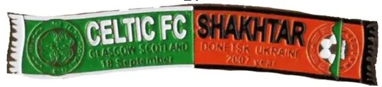 Футбол серия значков шарфы Шахтер Донецк (значок № 21). Лига Европы 2007-08 Селтик Шотландия - Шахтер Донецк Украина Ціна