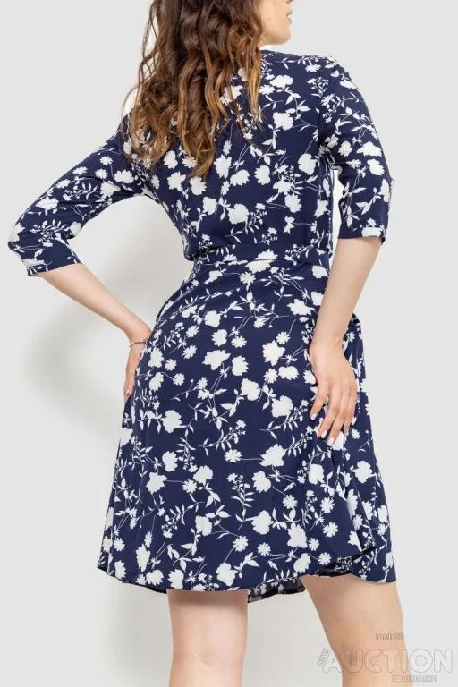 Платье софт с поясом, цвет темно-синий, 230R032-3 Продаж