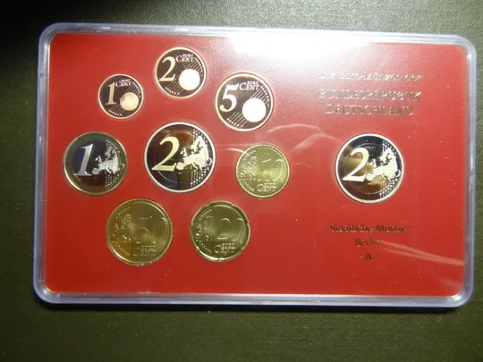Купити Комплект євромонет Німеччини 2007 A (повний комплект+ 2 ювілейні) UNC