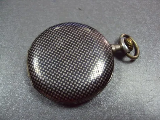 Карманные часы Aureole корпус серебро с чернью 800 проба длина 6,5 см, диаметр 5см не на ходу №11934 Продаж