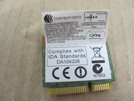 387-21 WI-FI адаптер ANTEL 2084-12-6534 WCBN612AH-L6  для  LENOVO  IDEAPAD S510P  оригінал З аукціону