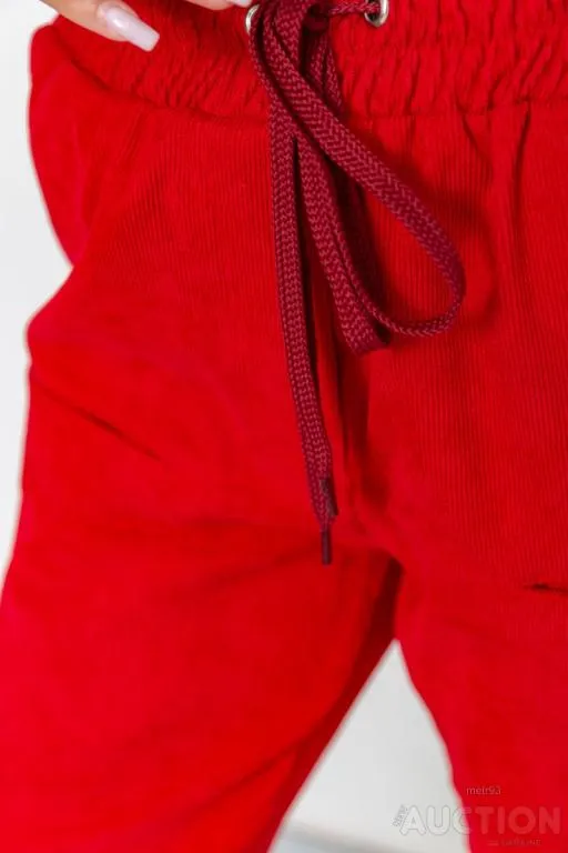 Штаны женские вельветовые, цвет красный, 102R270 Де купити