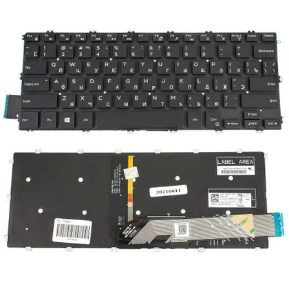 фото, Клавіатура для ноутбука DELL (Inspiron: 5480, 5488, 5481, 5482) rus, black, без фрейма, підсвічування клавіш(оригінал)