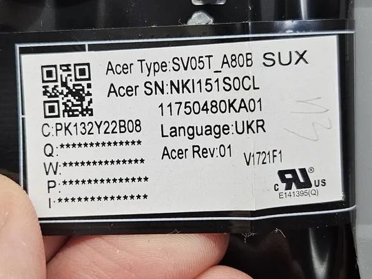 Клавіатура топкейс Acer Aspire 3 A317-33 A317-33G A317-53 A317-53G 6B.A6TN2.005 6B.A6TN2.009 оригінал з розборки Продаж