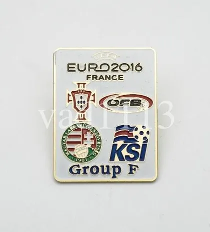 фото, Футбол - значок из серии  "ЕВРО 2016"  группа F : Португалия, Австрия,  Венгрия, Исландия