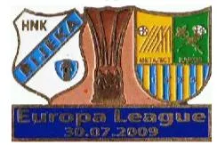 фото, Футбол значок  Риека Хорватия - ФК Металлист Харьков Лига Европы 2009-10