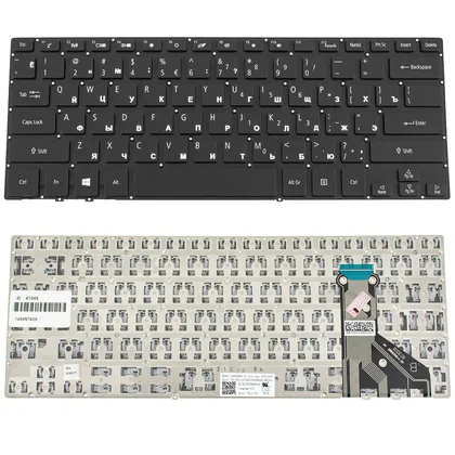 фото, Клавіатура для ноутбука ACER (AS: SP714-51) rus, black, без кадру