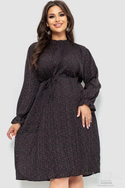 Платье шифоновое  свободного кроя, цвет черно-красный, 204R701-1 Ціна