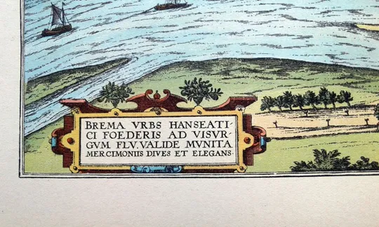 План карта Бремена 1570 р. копія 1938 р. Лейпциг Fv8.9 Де купити