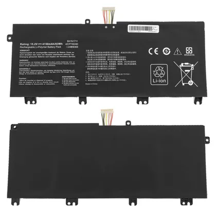 фото, Батарея для ноутбука ASUS B41N1711 (Кабель 25мм! ROG Strix: GL503VM, GL503VD, GL703VD, GL703VM series) 15.2V 4150mAh 63Wh Black