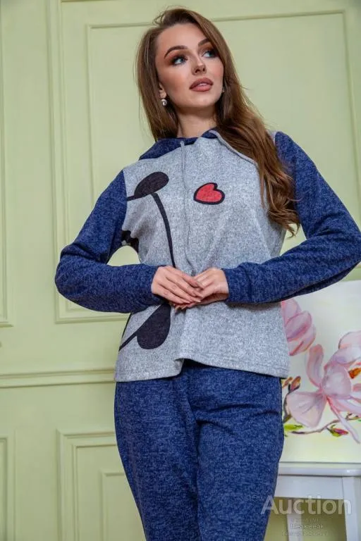 Женский костюм из ангоры, серо-синего цвета, 172R1219 Інтернет-аукціон
