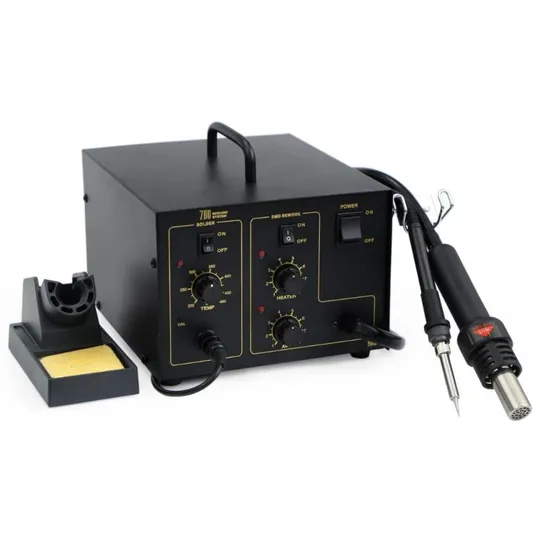 Паяльна станція 2 в 1 QUICK 700 (Фен: 100-420°C, 24л/хв. 270Вт / Паяльник: 200-480°C, 50Вт) Ціна