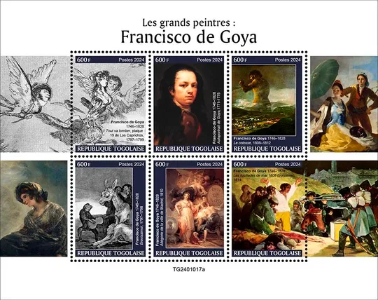 Того-Живопись-Великие Художники-2024. Чистые полные красивые комплекты-8 М/Листов. Оптовый Лот! MNH. Інтернет-аукціон