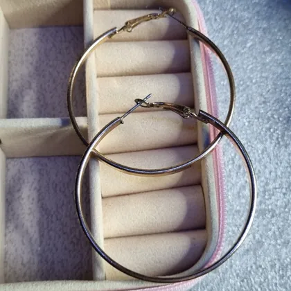 фото, Сережки-кольца з нержавіючої сталі, золотисті