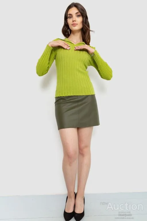 Купити Кофта женская однотонная, цвет оливковый, 204R018