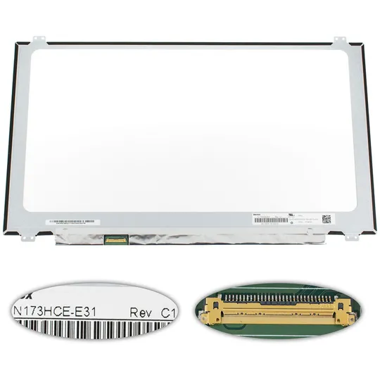 Матриця 17.3 N173HCE-E31 (1920*1080, 30pin(eDP, IPS, 300cd/m2, кольоропередача 72%), LED, SLIM(вертикальні вушки), матова, роз'єм Ціна