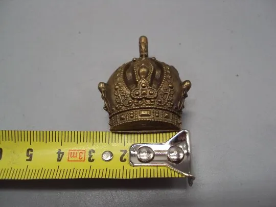 Кокарда корона знак металл высота 3,6 см, ширина 2,8 см №10274 Продаж