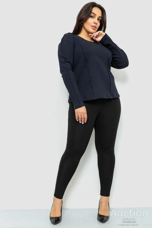 Купити Лонгслив женский в рубчик, цвет темно-синий, 102R325-1