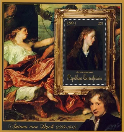 фото, ЦАР-Живопись- Антуан Ван Дейк -2011.Чистый  красивый Блок.MNH.