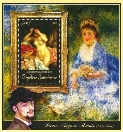 фото, ЦАР-Живопись-Ренуар-2011. Чистый красивый Блок. MNH.