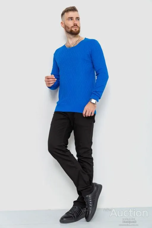 Купити Свитер мужской однотонный, цвет электрик, 235R1394