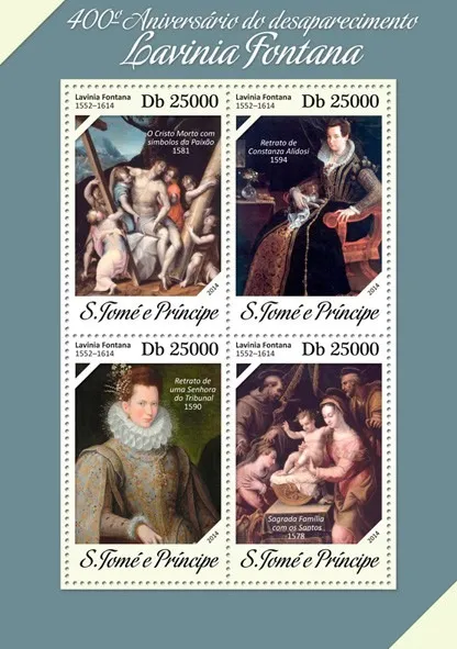 Купити Сан Томе и Принсипи-Живопись - Лавиния Фонтана -2014. Чистый полный красивый комплект. MNH.