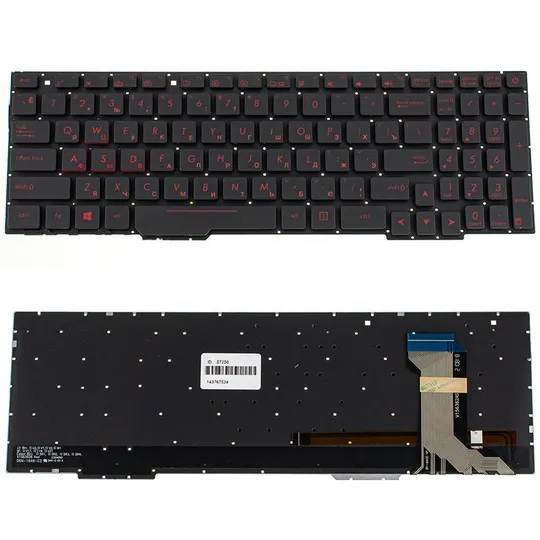 Купити Клавіатура для ноутбука ASUS (GL553 series) rus, black, без фрейма, подcветка клавіш