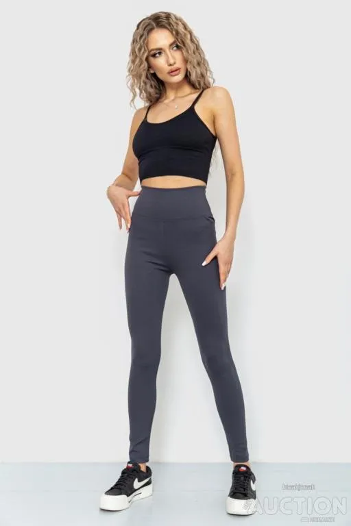 Купити Лосины женские в рубчик, цвет темно-серый, 205R606