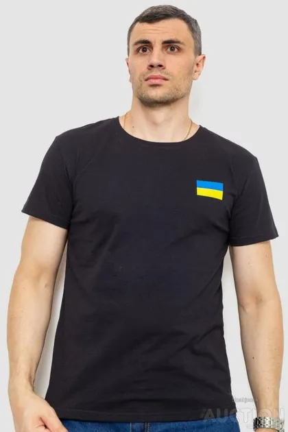 фото, Футболка мужская патриотическая, цвет черный, 226R040