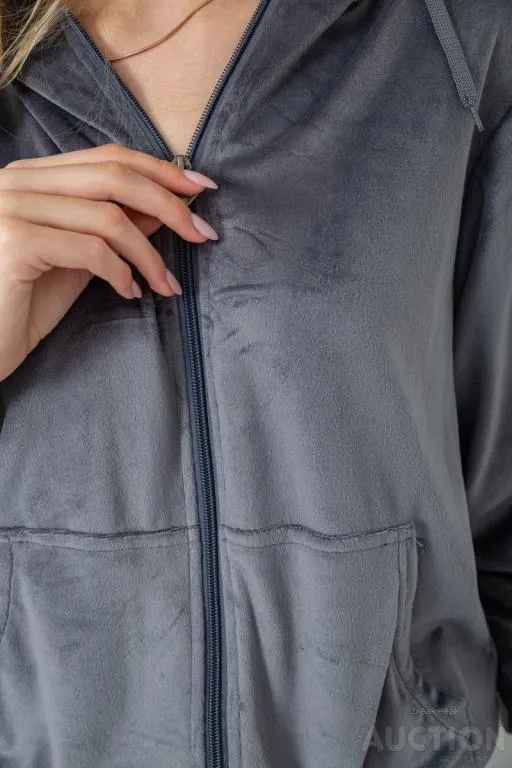 Спорт костюм женский велюровый, цвет серый, 244R9110 Інтернет-аукціон