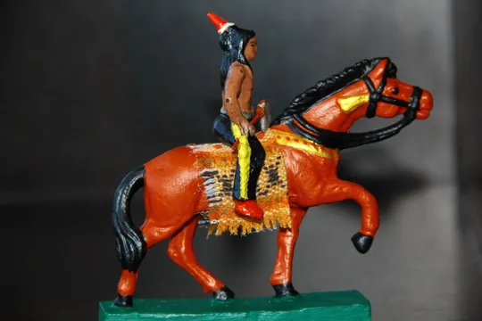 индеец на коне LEYLA 1:25 МАССА - КОМПОЗИТ ФРГ 40-50е годы 70-75мм Продаж