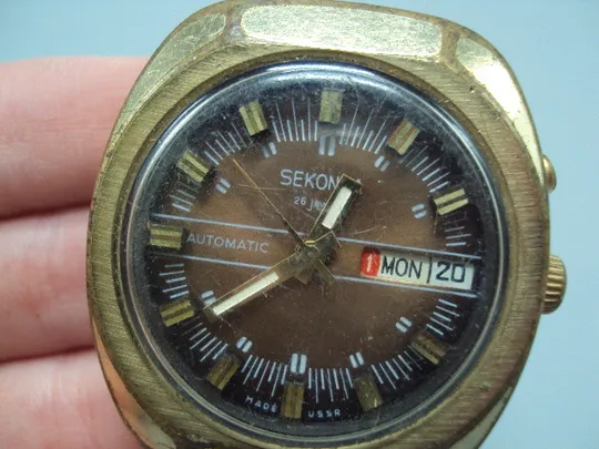 Наручные часы Секунда 26 камней календарь ссср Seconda automatic позолота Аu10 не на ходу №15904 Інтернет-аукціон