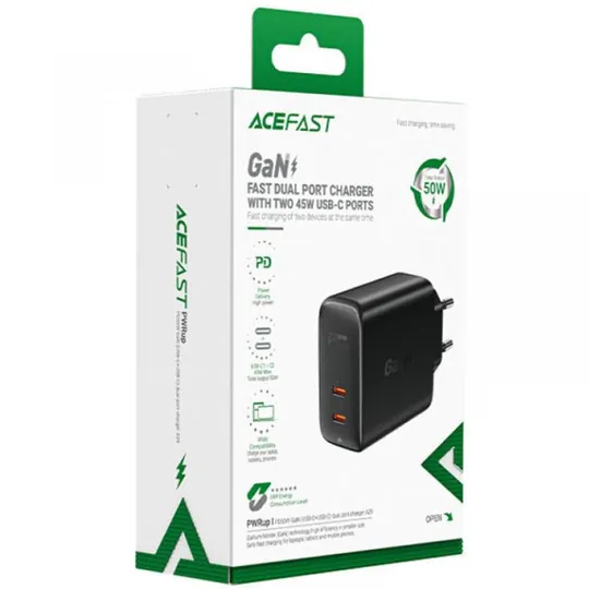 СЗУ Acefast A29 PD50W GaN (USB-C+USB-C) dual port Продаж