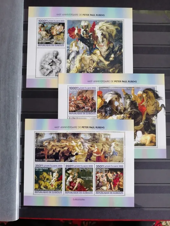 Джибути-Рубенс-2022.Чистый полный красивый комплект-М/Лист+2 Блока.MNH. Ціна
