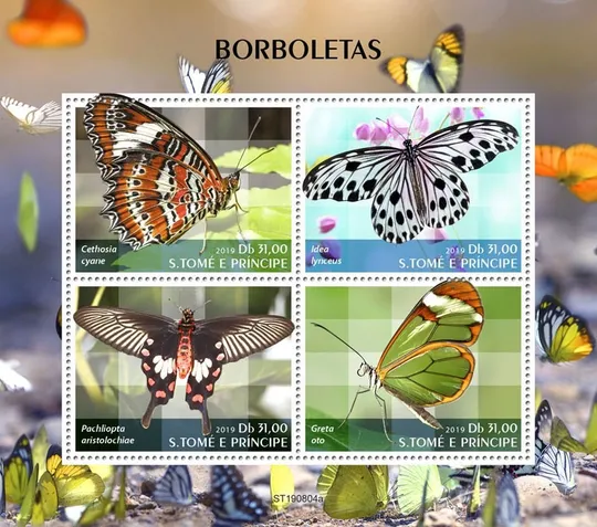 Купити Сан Томе и Принсипи-Бабочки -2019. Чистый полный красивый комплект. MNH.