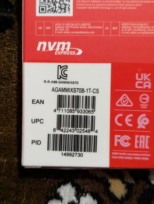 1TB AData XPG Gammix S70 Blade 1000GB Gen4x4 SSD m.2 NVMe PCIe 4.0 2280 Де купити