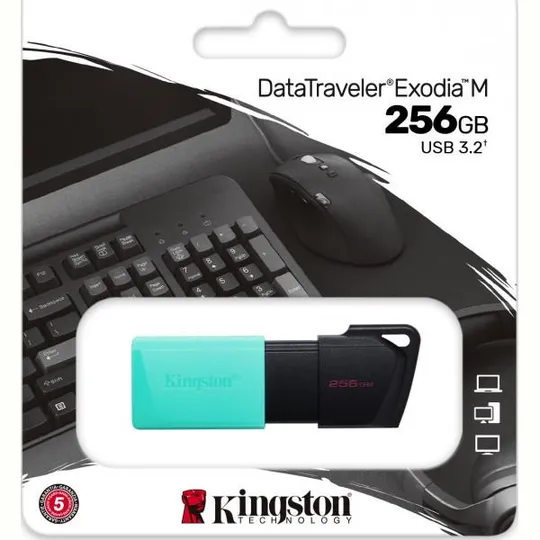 Купити Флеш-накопитель USB3.2 256GB Kingston DataTraveler Exodia M Black/Teal (DTXM/256GB)