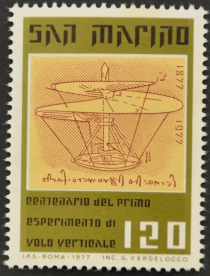 фото, Сан-Марино Авиация Леонардо Да Винчи 1977