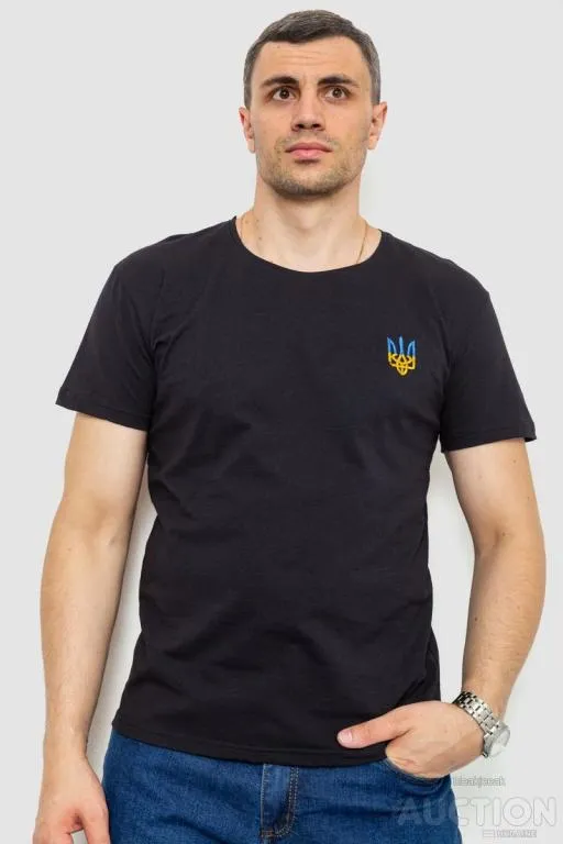 Футболка мужская патриотическая, цвет черный, 226R036 Ціна