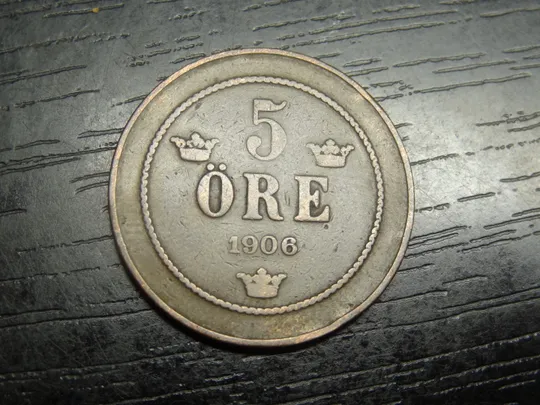 5 оре Швеція 1906 рідкісна Ціна