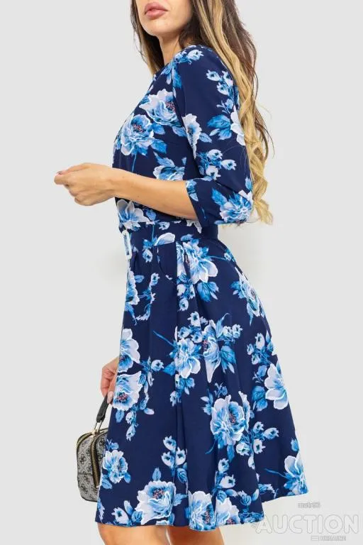 Платьес поясом, цвет сине-голубой, 230R032-5 З аукціону