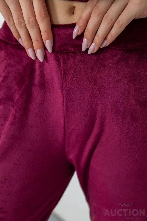 Спорт костюм женский велюровый, цвет бордовый, 244R9110 Недорого