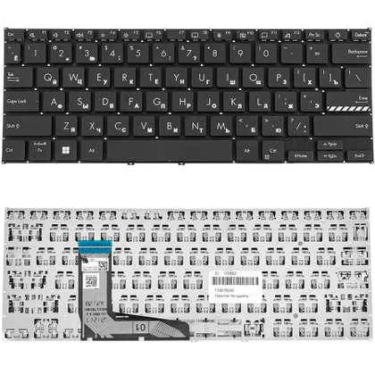 фото, Клавиатура для ноутбука ASUS (X1402, X1403 series) rus, black, без фрейму