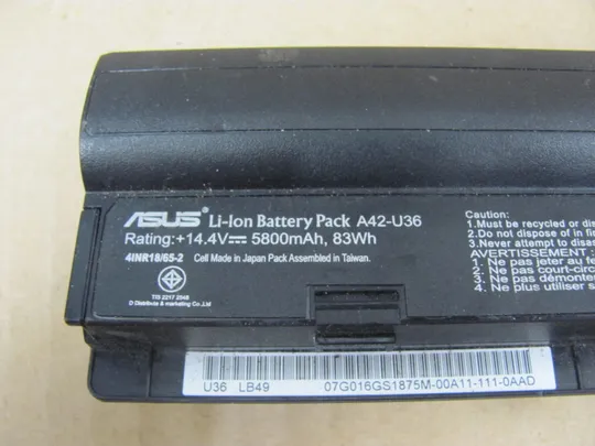 акб оригінал, Акумуляторна батарея, живлення, Оригінальна батарея A42-U36 14.4V 83WH для ASUS U36 U36J U36S U36SD U36JC U36SG U36K U82E U82U U84S U32 U44SG U84SG З аукціону