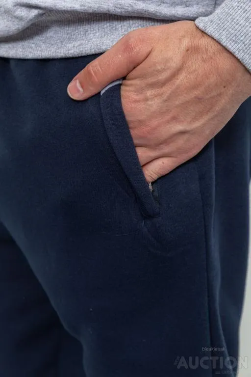 Спорт штаны мужские на флисе, цвет темно-синий, 244R4188 Де купити