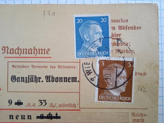 Купити Поштова картка ділова пошта марки Гітлер 1944 рік Австрія Dc027
