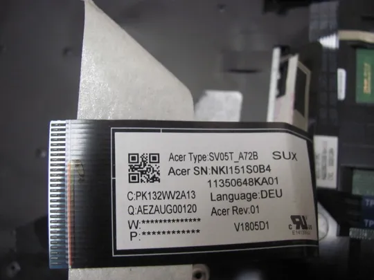 номер0956-3 Кришка панель клавіатура ДОНОР AEZAUG00120 PK132WV2A13 для Acer Aspire A315-42 A315-54 A315-56 EX215-52  оригінал Торговий майданчик