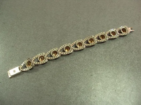 Купити Женский браслет с оранжевыми желтыми и белыми вставками серебро 925 проба украина вес 34,34 г 18 см