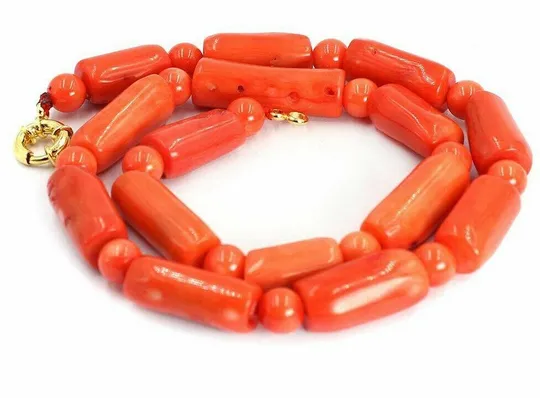 Красивое колье из натуральных коралловых бусин nd876 Продаж